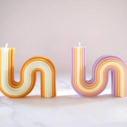S Shaped Abstract Candle - Aesthetic Candle Geometric Neutral Color Home Decor - thumbnail 3