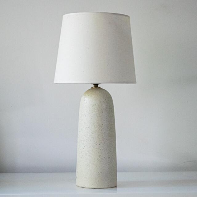 Handmade Dimmable Ceramic Table Lamp With Sanded Stone Speckled Texture Debarro De Barro - image 1