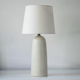 Handmade Dimmable Ceramic Table Lamp With Sanded Stone Speckled Texture Debarro De Barro