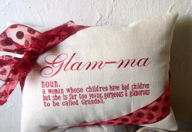 Personalized Pillow, Glamma, Mother's Day Gift, Grandma Home Decor, Fun Embroidered Custom Monogram Pillow - image 1