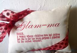 Personalized Pillow, Glamma, Mother's Day Gift, Grandma Home Decor, Fun Embroidered Custom Monogram Pillow - thumbnail 1
