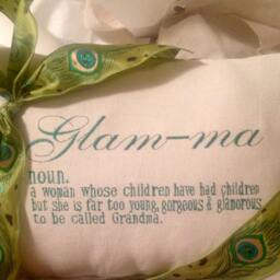 Personalized Pillow, Glamma, Mother's Day Gift, Grandma Home Decor, Fun Embroidered Custom Monogram Pillow - thumbnail 2