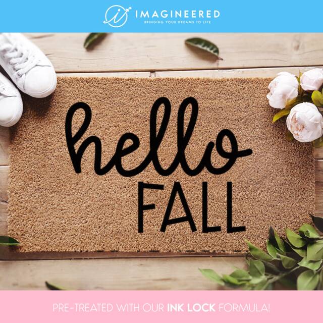 Hello Fall Doormat - Seasonal Coir Mat Decor Autumn Housewarming Gift Porch - image 1