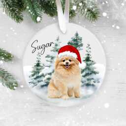 Personalised Pomeranian Christmas Ornament - Custom Dog Bauble With Name, 38 Different Breeds - thumbnail 1