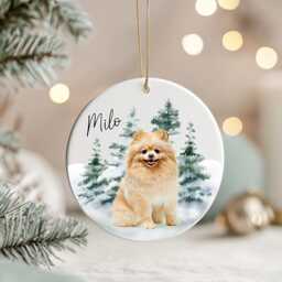 Personalised Pomeranian Christmas Ornament - Custom Dog Bauble With Name, 38 Different Breeds - thumbnail 3