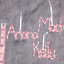 Candy Cane Name Ornament, Christmas Ornaments, Handmade, Polymer Clay - thumbnail 2