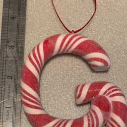Candy Cane Name Ornament, Christmas Ornaments, Handmade, Polymer Clay - thumbnail 3