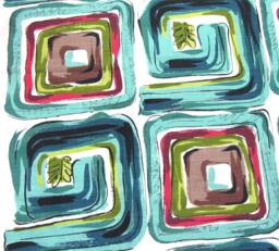 Vintage Barkcloth Pillow Cover Turquoise Tropicana, Mid-Century Modern - thumbnail 1