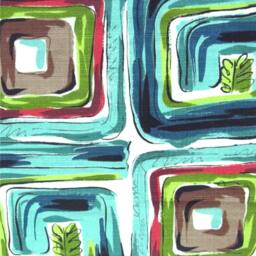 Vintage Barkcloth Pillow Cover Turquoise Tropicana, Mid-Century Modern - thumbnail 3
