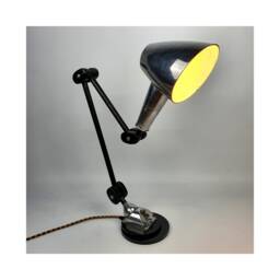 1960S Edl Silver Star Industrial Articulated Task Lamp, Vintage Restored & Upcycled Factory Lighting