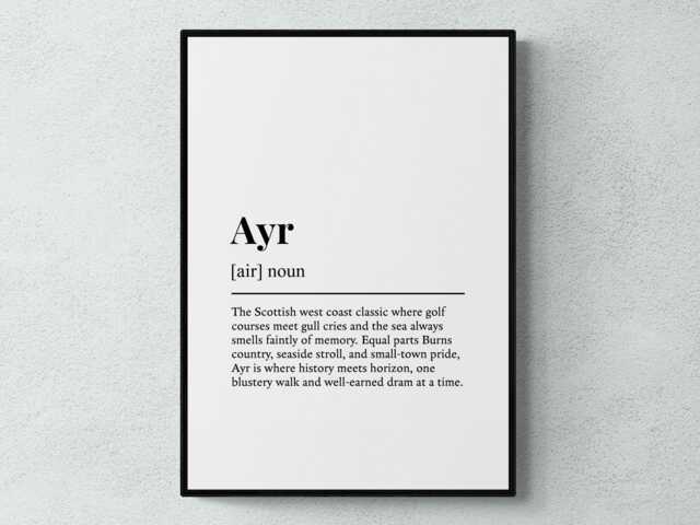 Ayr Funny Definition Scotland Gift Wall Art Print - image 1