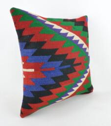 Kilim Pillow, Wool Kilim Pillow From Sarkoy 50x50 cm, 20x20 - thumbnail 2