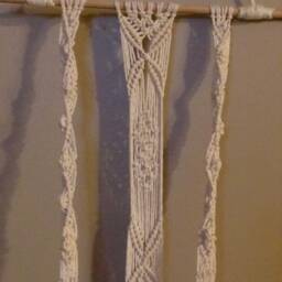 Wall Macrame, Plant Hanger, Pot, Cotton Rope, Wooden Stick, Macrame Home Decor, Hand Made Gift - thumbnail 3