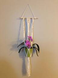 Wall Macrame, Plant Hanger, Pot, Cotton Rope, Wooden Stick, Macrame Home Decor, Hand Made Gift - thumbnail 1