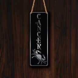 Cancer Zodiac Sign Wall Art Brushed Silver Hanging Plaque - thumbnail 3
