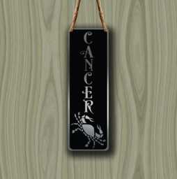 Cancer Zodiac Sign Wall Art Brushed Silver Hanging Plaque - thumbnail 1