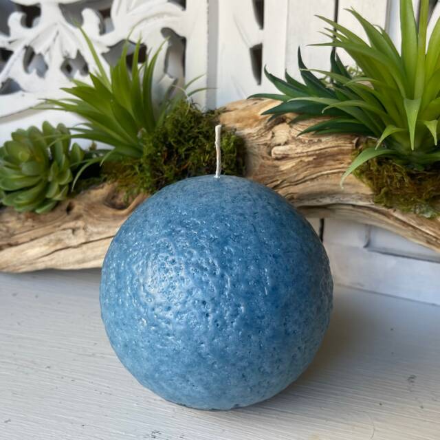 Medium Blue Sphere - Ball Candle - image 1
