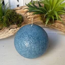 Medium Blue Sphere - Ball Candle - thumbnail 3