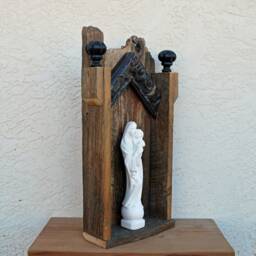 Shrine Altar Nicho Madonna & Child Rustic Religious Home Decor Dianalamorrisart - thumbnail 2