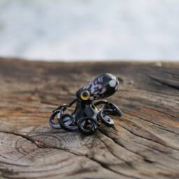 Small Glass Octopus Glass Figurine Miniature Kraken Little Animals Murano - thumbnail 3