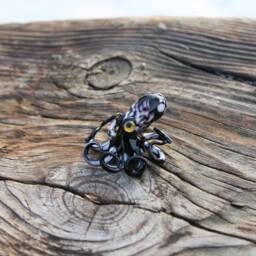 Small Glass Octopus Glass Figurine Miniature Kraken Little Animals Murano - thumbnail 2