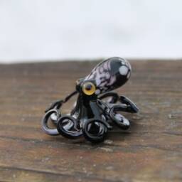 Small Glass Octopus Glass Figurine Miniature Kraken Little Animals Murano - thumbnail 4