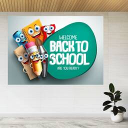 Back To School Vector Banner 3D View Wall Sticker Poster Decal A961