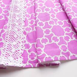 Baby Blanket - Luxurious Cotton & Plush For Newborn Nursery, Stroller, Car White Chain Links Pink - thumbnail 4