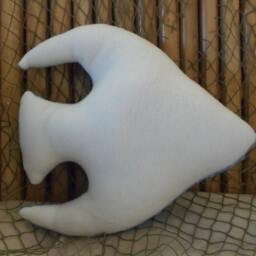 Blue Minky Angelfish Pillow Nautical Nursery Decor - 12x12 Inches - thumbnail 2