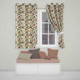 Cute Gingerbread Cookies With Holly & Pine Branches Seamless Pattern Readymade Eyelet Ring Top Thermal 100% Blackout Curtains