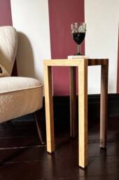 Ash & Walnut End Table - Maximal Stripy Occasional Mid Century Furniture Solid Hardwood - thumbnail 1