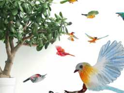 Wall Decals Birds Flying 10-Set, Bird For Walls, Furniture, Ceramic Tiles, Bathroom Kitchen Living Room Stickers - thumbnail 1