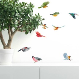 Wall Decals Birds Flying 10-Set, Bird For Walls, Furniture, Ceramic Tiles, Bathroom Kitchen Living Room Stickers - thumbnail 2