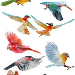 Wall Decals Birds Flying 10-Set, Bird For Walls, Furniture, Ceramic Tiles, Bathroom Kitchen Living Room Stickers - thumbnail 3