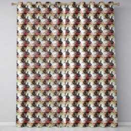 Samurai Warrior Red Blossom Tree Seamless Pattern Readymade Eyelet Ring Top Thermal 100% Blackout Curtains - thumbnail 2