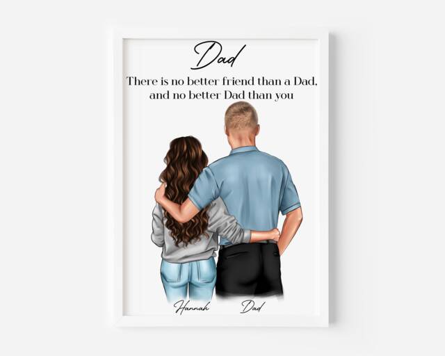 Personalised Dad Print, Print, Personalised Gift For Dad, Birthday & Daughter Print, Fathers Day Gift, Son - image 1