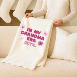 Personalised Blanket For Nanny, Grandma, Nanna, Granny - Christmas Gift From Grandkids, Custom Throw, Nan Gift, Festive Home Decor - thumbnail 4