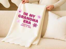 Personalised Blanket For Nanny, Grandma, Nanna, Granny - Christmas Gift From Grandkids, Custom Throw, Nan Gift, Festive Home Decor - thumbnail 1