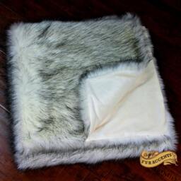Fur Accents Faux Fur Throw Blanket/Black Tip Russian Wolf