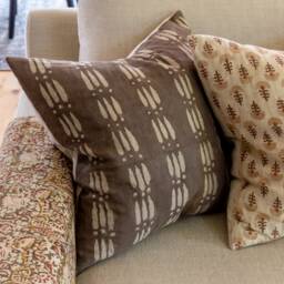 Indian Block Print Pillow Cover - Rust, Tan, Earth - thumbnail 4