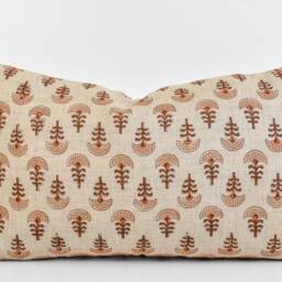 Indian Block Print Pillow Cover - Rust, Tan, Earth - thumbnail 2