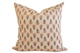 Indian Block Print Pillow Cover - Rust, Tan, Earth - thumbnail 1