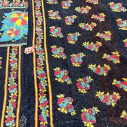 Indian Handmade Patchwork Kantha Quilt Reversible Block Print Cotton Bedspread - thumbnail 3