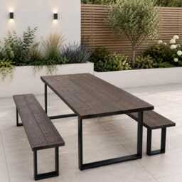 Solid Wood Dining Table, Live Edge, Industrial Steel Legs, Rustic Farmhouse Furniture - thumbnail 3