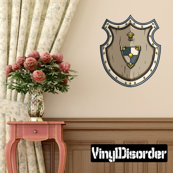Sheild Wall Decal - Fabric Vinyl Removable & Reusable Shielduscolor002Et