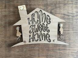Personalized Wooden Key Holder, Magnetic Couple, Home Sweet