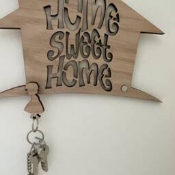 Personalized Wooden Key Holder, Magnetic Couple, Home Sweet - thumbnail 2