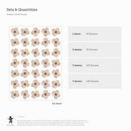Emily Flowers Fabric Wall Stickers - Removable & Reusable - thumbnail 3