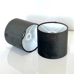 New Hq Modern Grey Soft Velvet Table & Ceiling Lamp Shade Pendant Multi Sizes & Drum, Hexagon, Rounded Square, Tapered - thumbnail 2