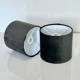 New Hq Modern Grey Soft Velvet Table & Ceiling Lamp Shade Pendant Multi Sizes & Drum, Hexagon, Rounded Square, Tapered - thumbnail 4